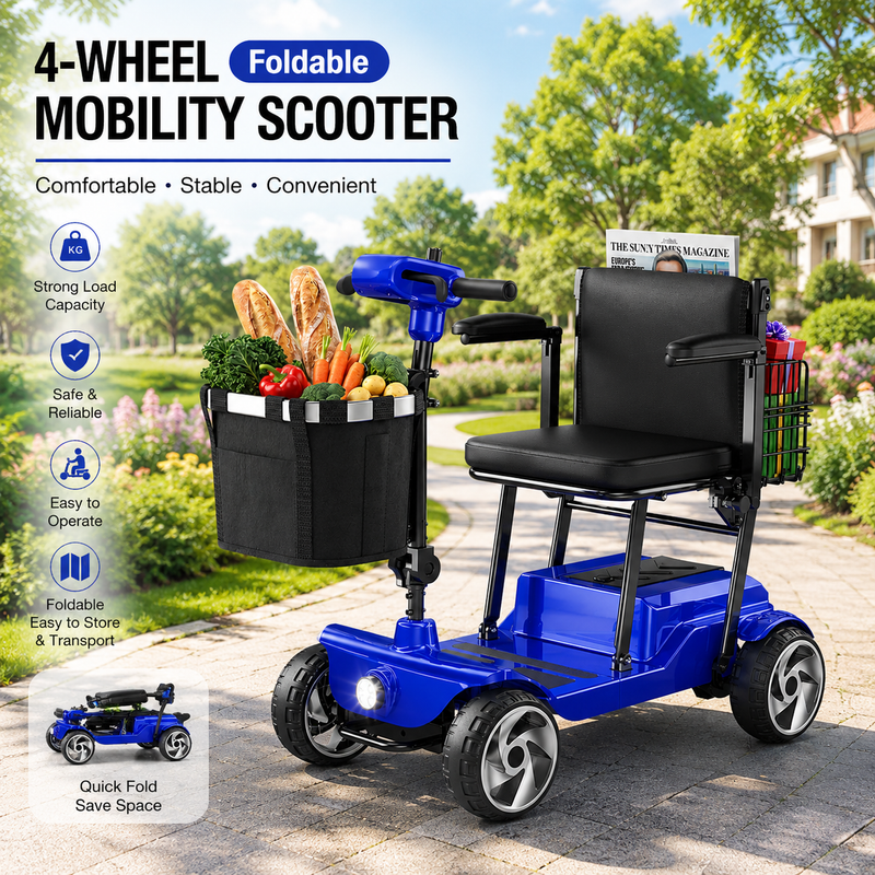 4 Wheel Electric Mobility Scooter With 20 Miles & 330lb Capacity