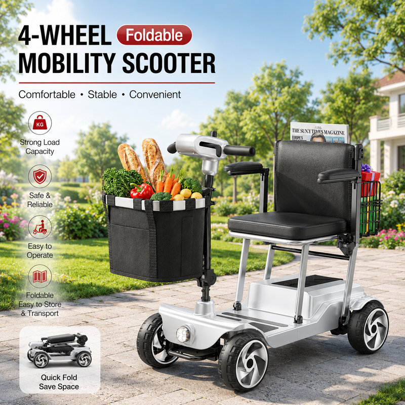 4 Wheel Electric Mobility Scooter With 20 Miles & 330lb Capacity