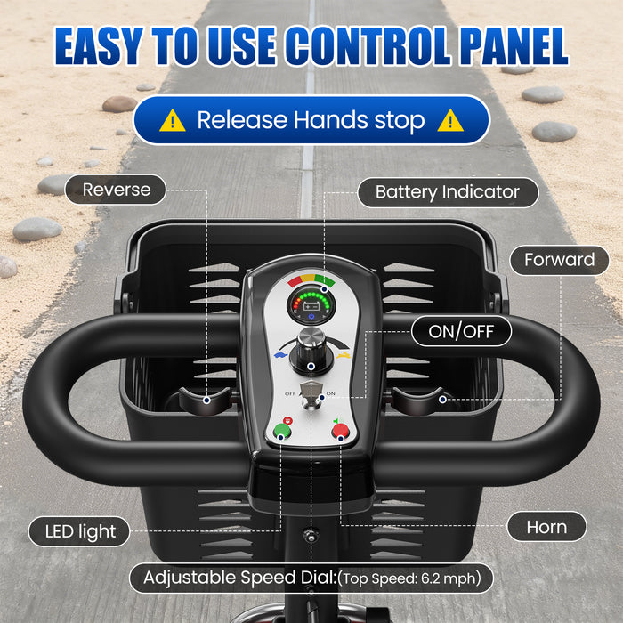 20-Mile Range Foldable 4-Wheel Electric Mobility Scooter