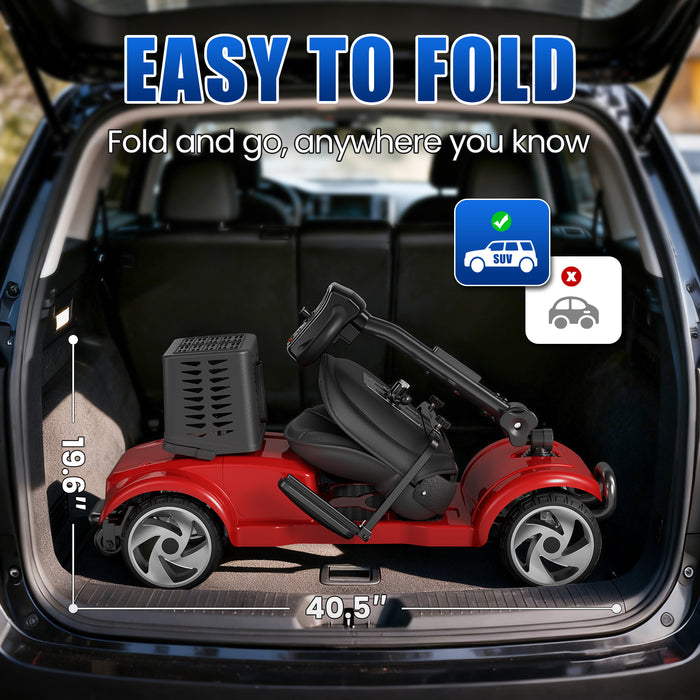 20-Mile Range Foldable 4-Wheel Electric Mobility Scooter