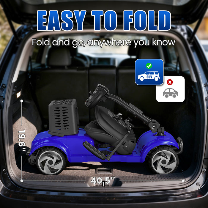 30-Mile Range Four-Wheel Foldable Long-Range Electric Mobility Scooter