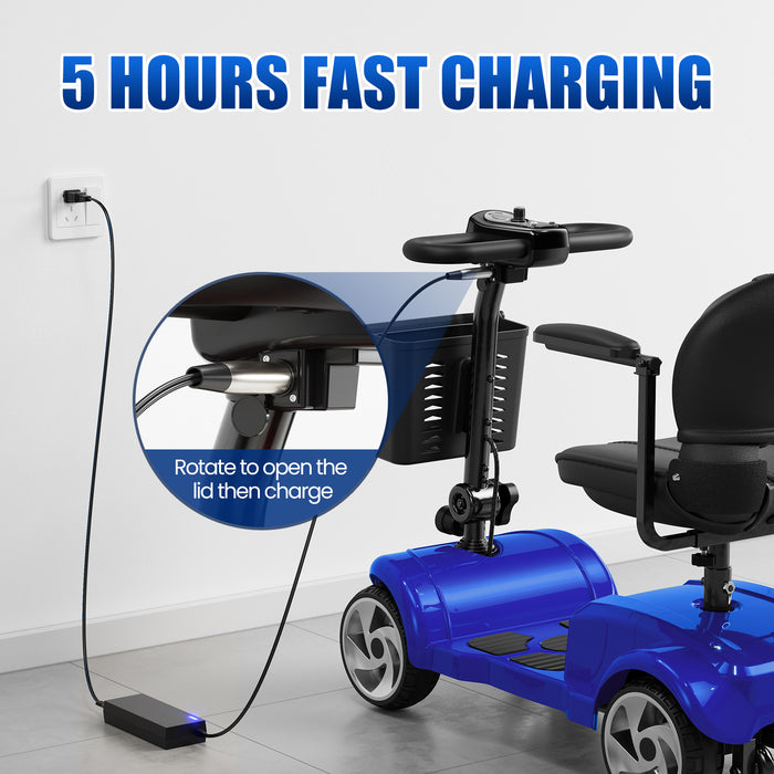 20-Mile Range Foldable 4-Wheel Electric Mobility Scooter