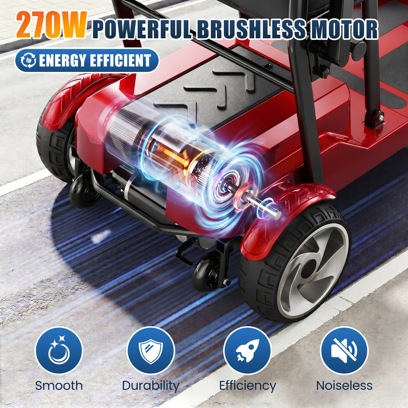 4 Wheel Electric Mobility Scooter With 20 Miles Range & 330lb Capacity
