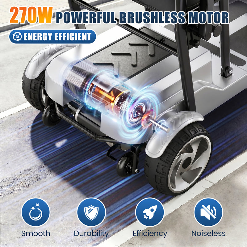 4 Wheel Electric Mobility Scooter With 20 Miles Range & 330lb Capacity