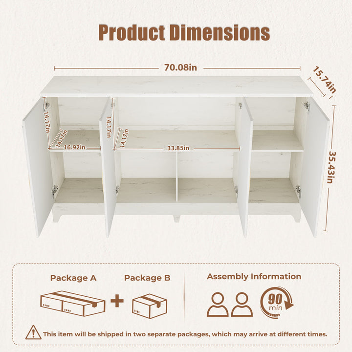 white sideboard cabinet​ size