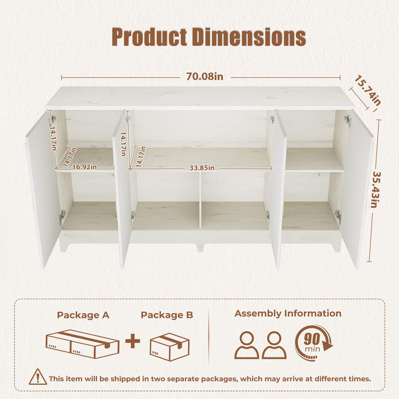 white sideboard cabinet​ size