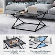Square Glass Top Coffee Table