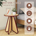 Flycity Vintage Small Round Rattan End Table