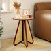 Flycity Vintage Small Round Rattan End Table