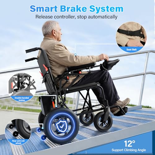 Foldable Electric Wheelchairs for Adults With 15-Mile Travel Range