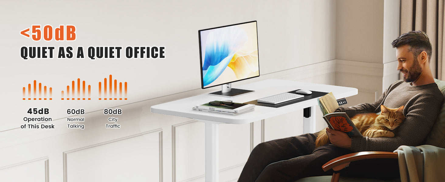 White electric desk frame