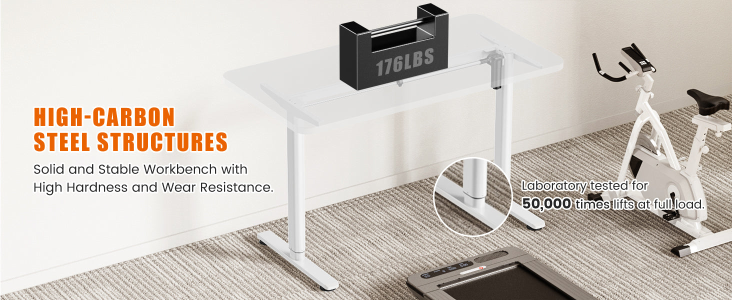 White electric desk frame