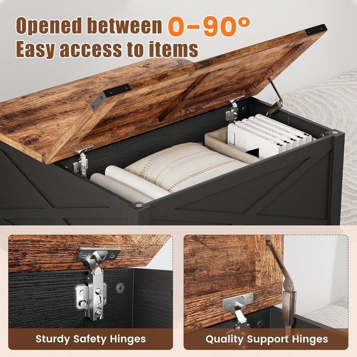 Flycity Square Lift Top Coffee Table, 31.5" Farmhouse Lift Up Coffee Table With Hidden Storage Compartment, Wood Center Table For Living Room