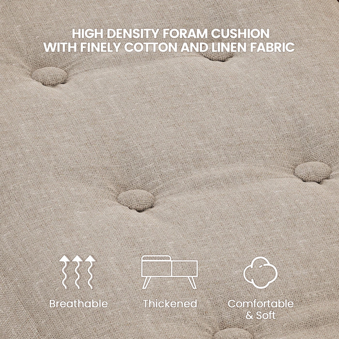 Flycity Large Square Lift-Top Coffee Table With Storage, 3 In 1 Multi-Function Convertible Ottoman Bench, Farmhouse Upholstered Coffee Table With Wooden Legs For Living Room & Bedroom