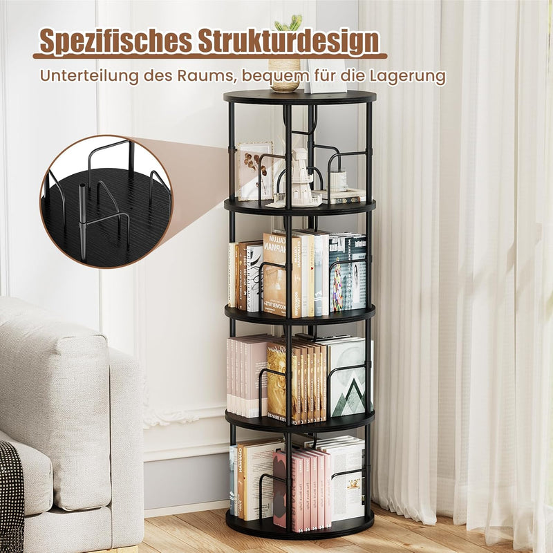 Flycity Standregal Aus Holz Mit Drehfunktion Und verstellbaren Einlegeböden
