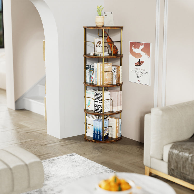 Flycity Standregal Aus Holz Mit Drehfunktion Und verstellbaren Einlegeböden