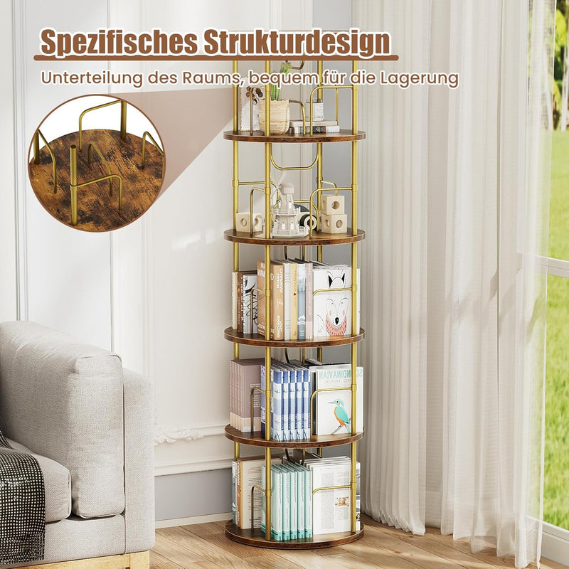 Flycity Standregal Aus Holz Mit Drehfunktion Und verstellbaren Einlegeböden