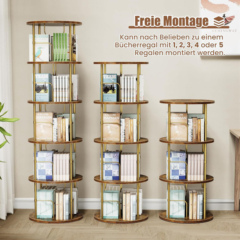 Flycity Standregal Aus Holz Mit Drehfunktion Und verstellbaren Einlegeböden