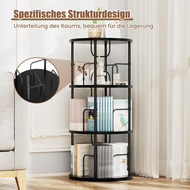 Flycity Standregal Aus Holz Mit Drehfunktion Und verstellbaren Einlegeböden