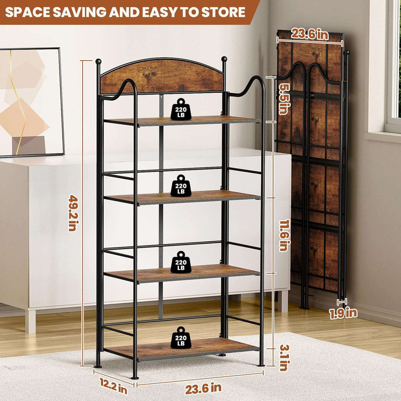 Folding Metal Bookshelf