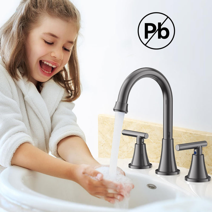 Flycity Bathroom Faucets For Sink 3 Hole With Pop-Up Drain And Supply Lines