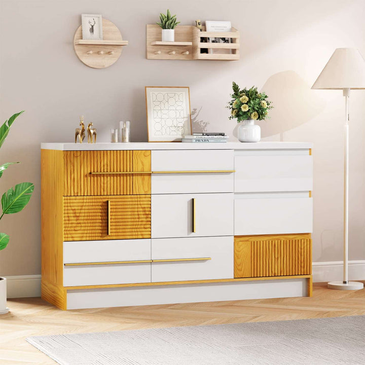 Modern Bedroom 9 Drawer Dresser