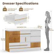 White 9 Drawer Dresser Size