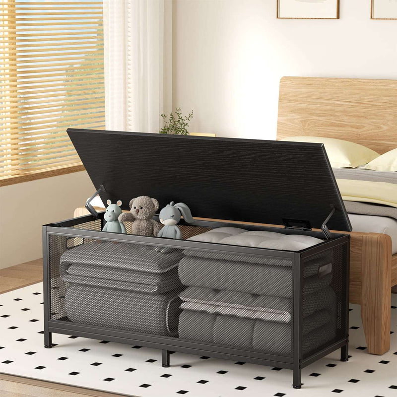 Bedroom Black Storage Bench