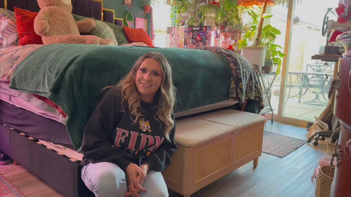 video rattan storage bench