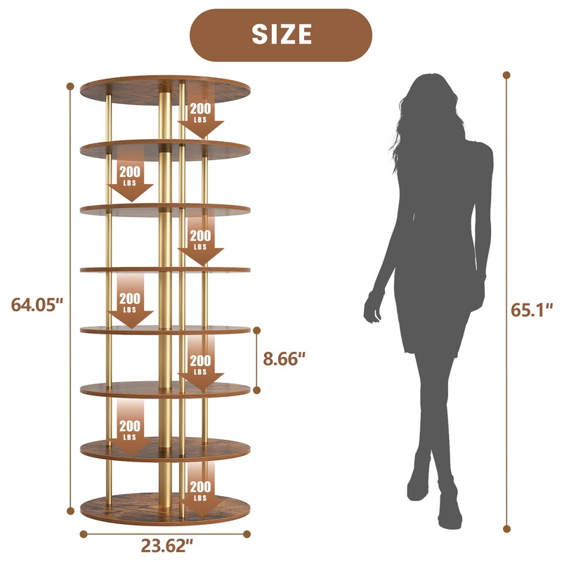 rotating shoe rack tower Size