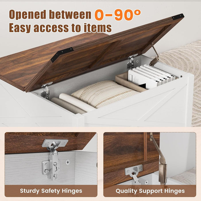 Flycity Square Lift Top Coffee Table, 31.5" Farmhouse Lift Up Coffee Table With Hidden Storage Compartment, Wood Center Table For Living Room